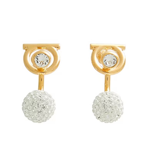 Ferragamo Gancini crystal-embellished earrings